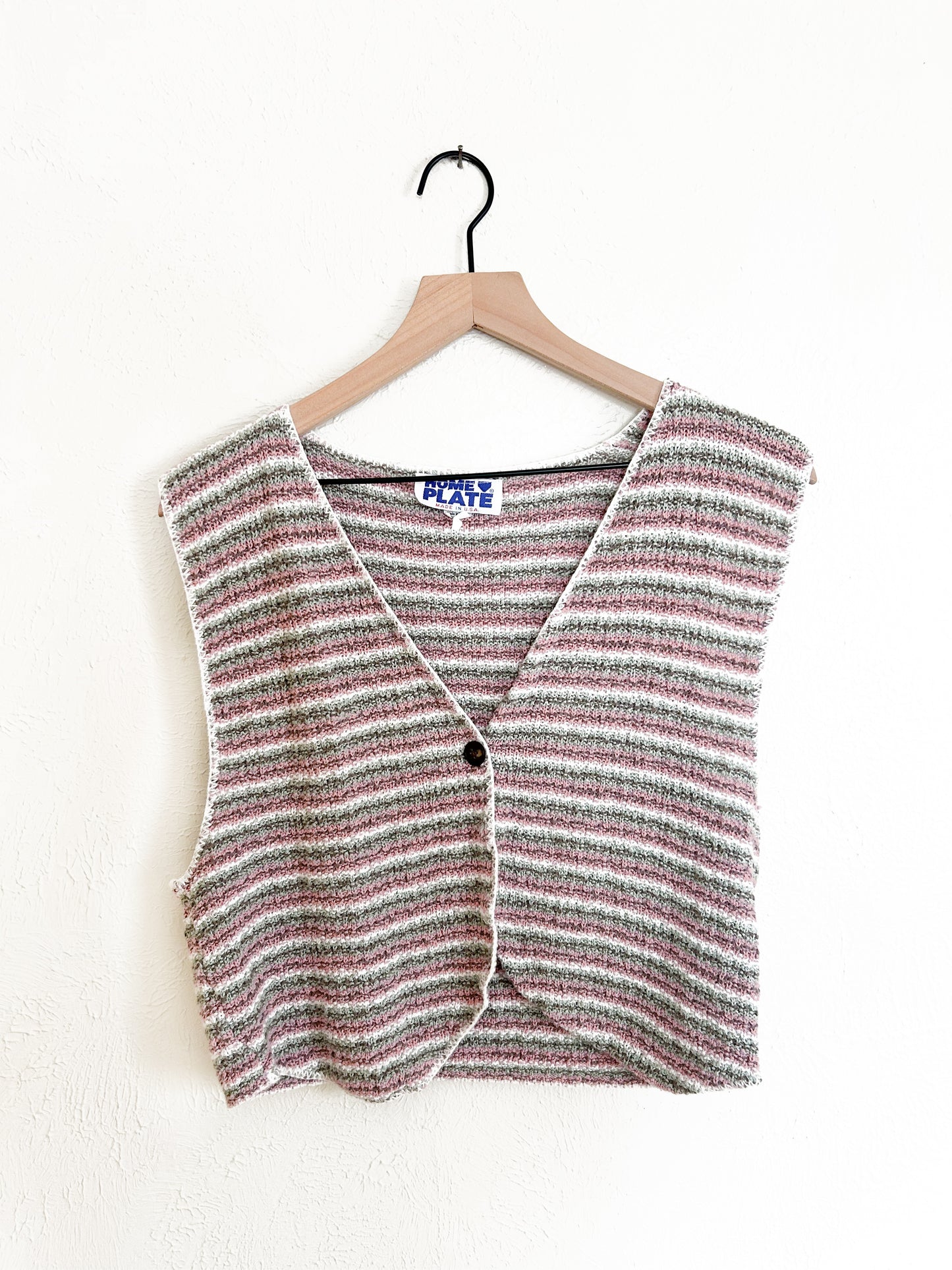 Vintage Striped Knit Vest (L)