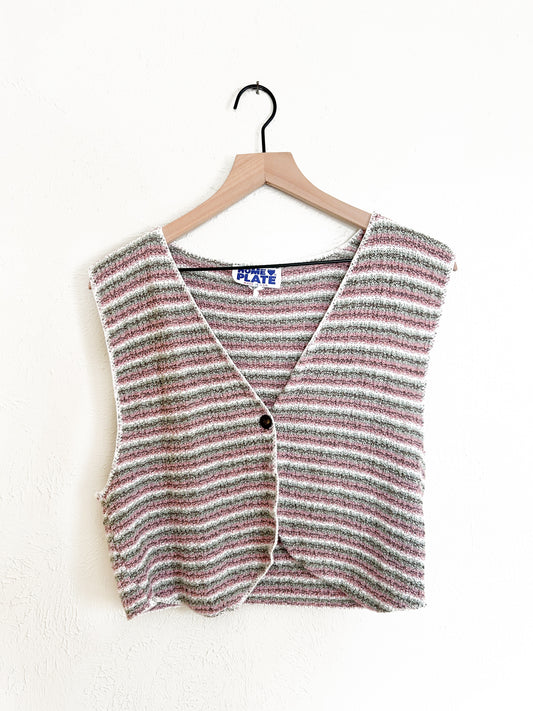 Vintage Striped Knit Vest (L)