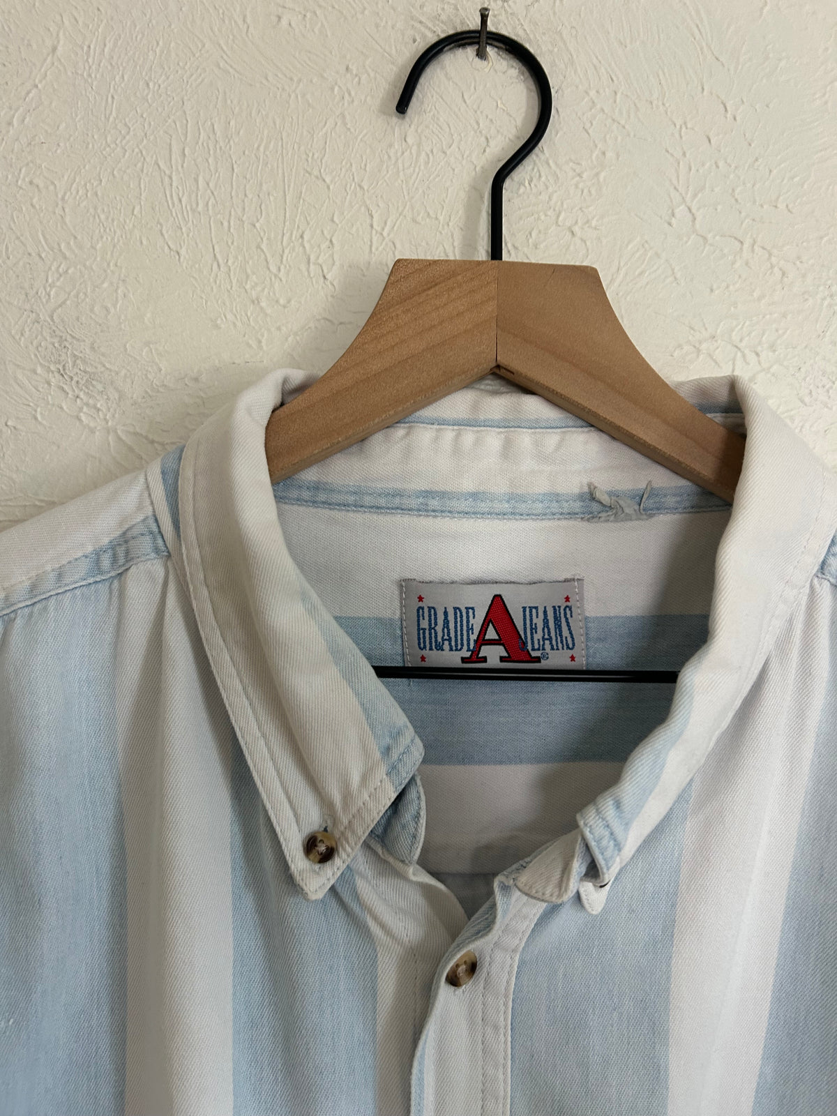 Vintage Striped Denim Button Up (XL)