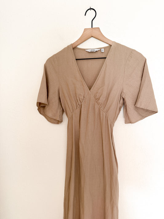 Other Stories Linen Butterfly Sleeve Dress (XS)