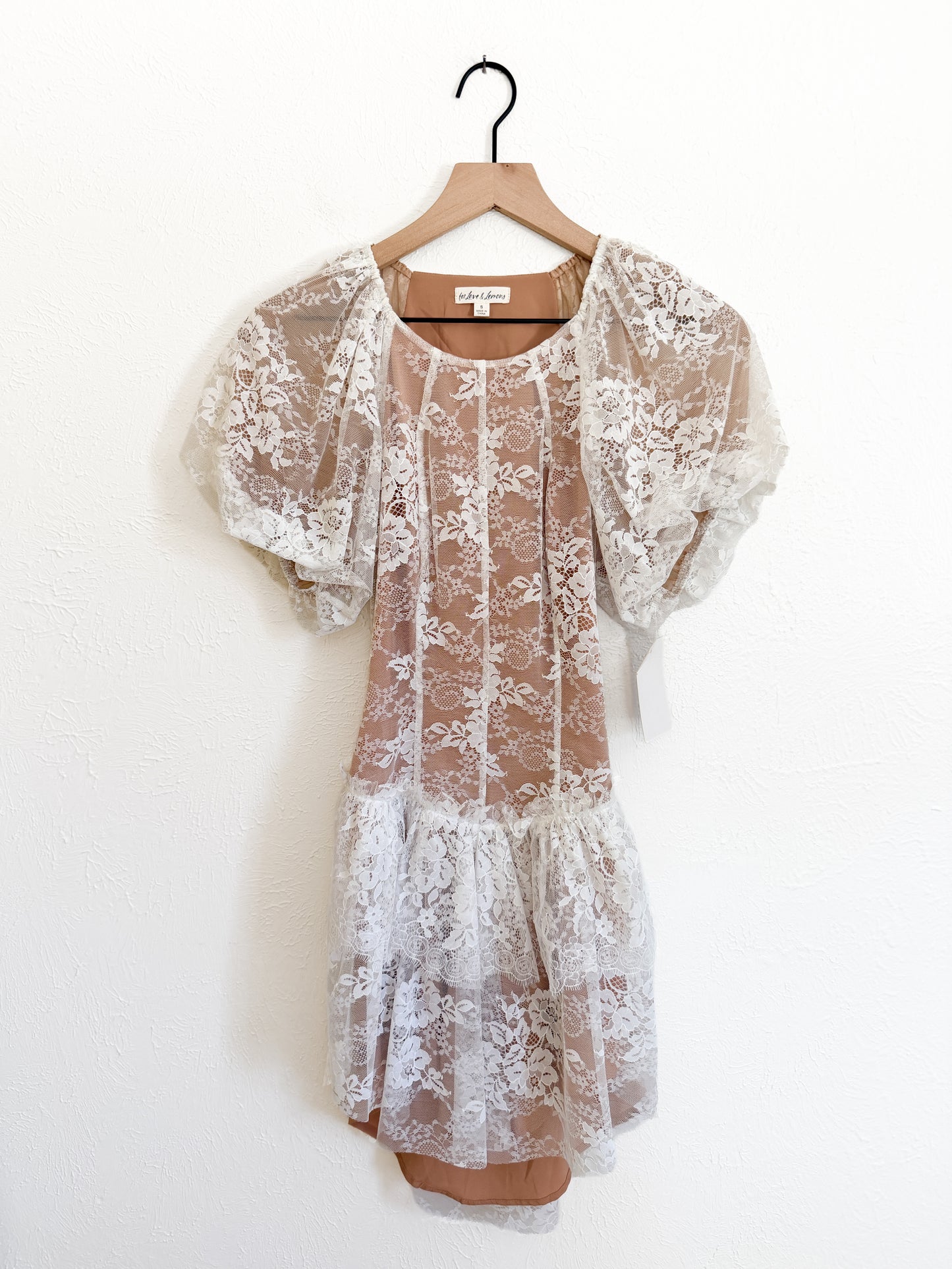 NWT For Love & Lemons Verbana Lace Mini Dress (S)
