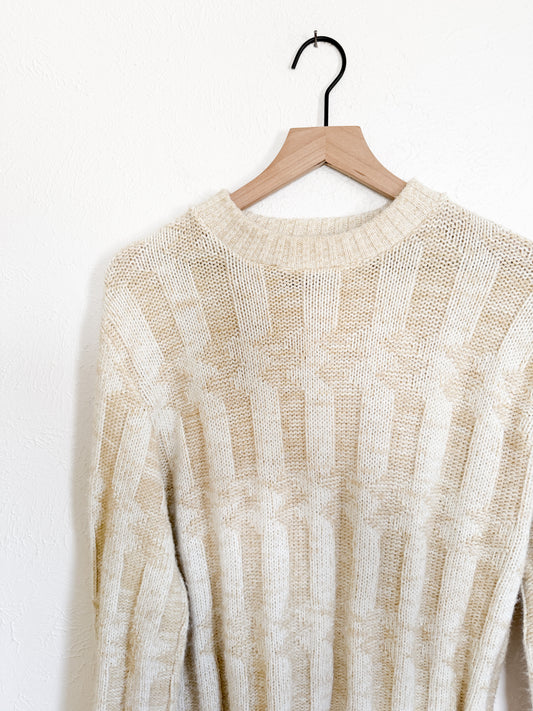 Pine State Cream & Tan Vintage Sweater (L)