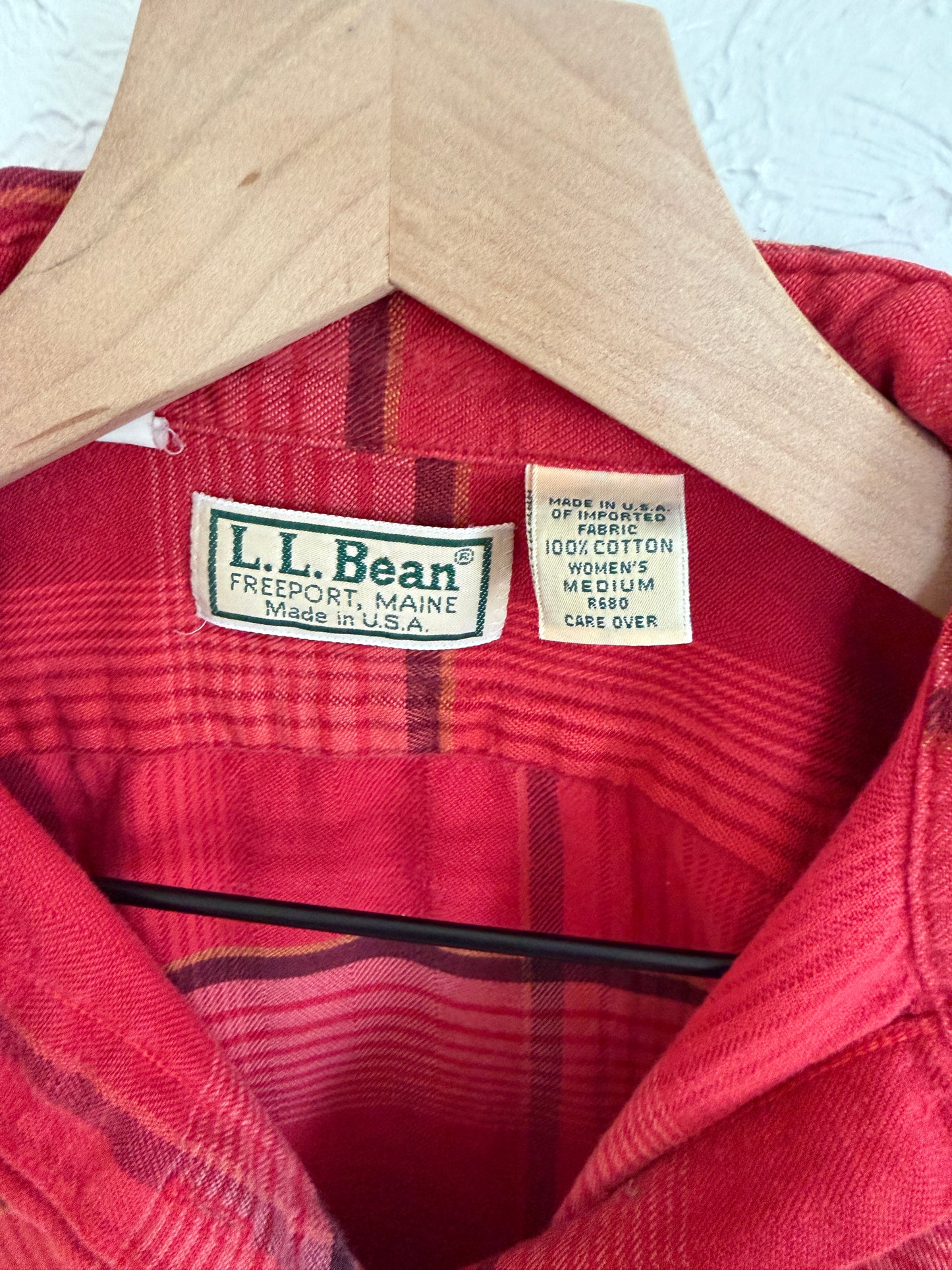LL Bean Vintage Red Flannel (M)
