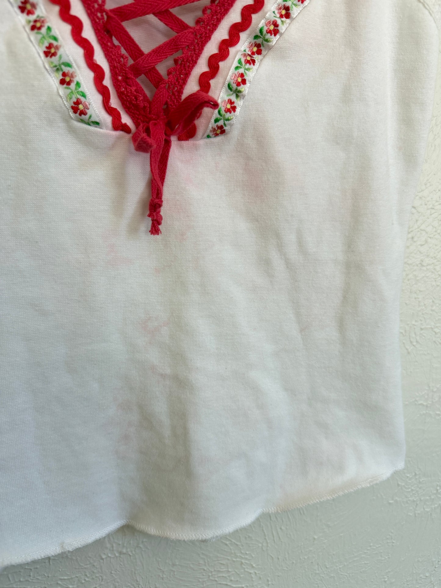 Vintage Floral Lace Up Tank (M)