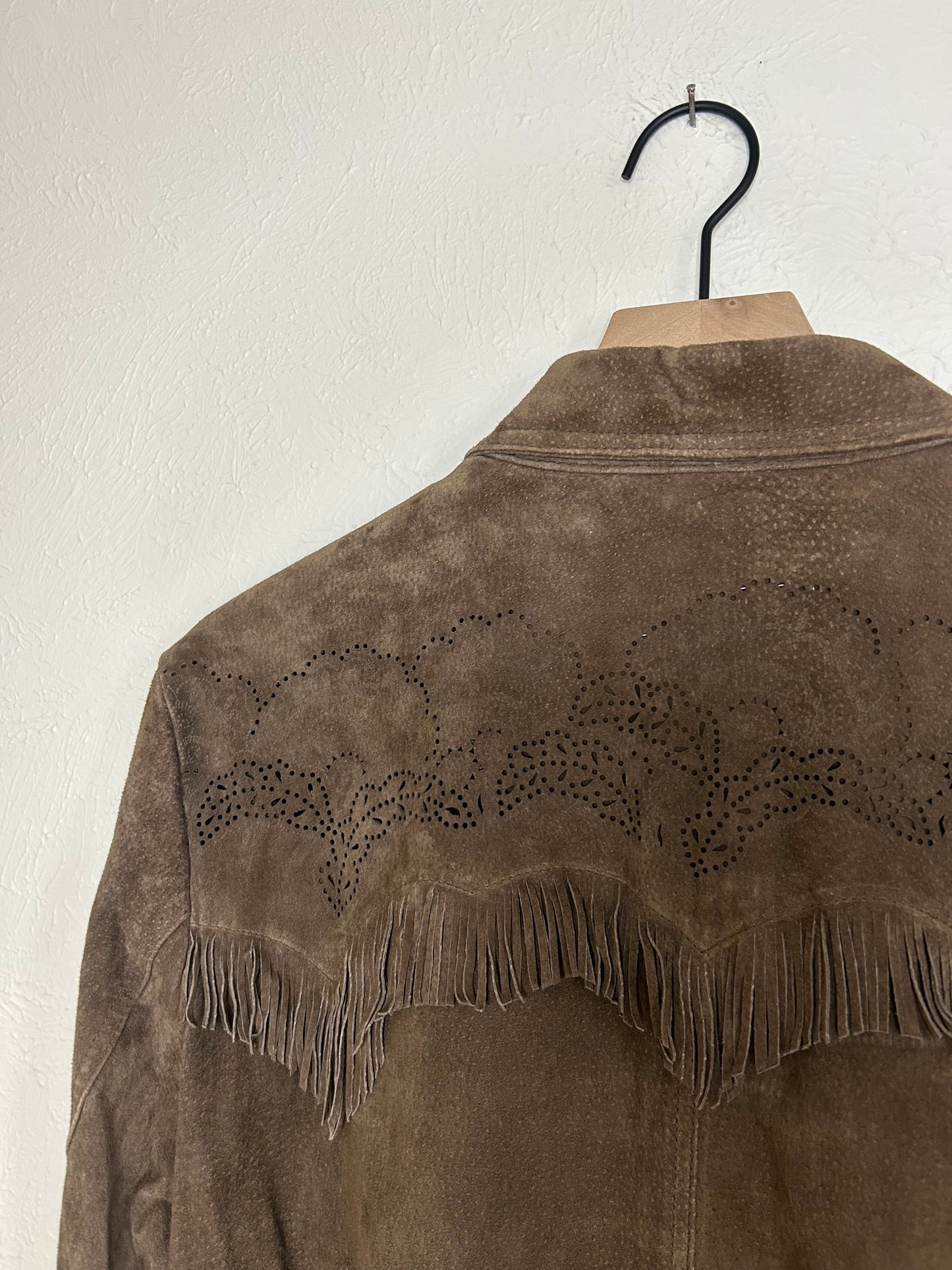 Leather Fringe Vintage Button Up (L)