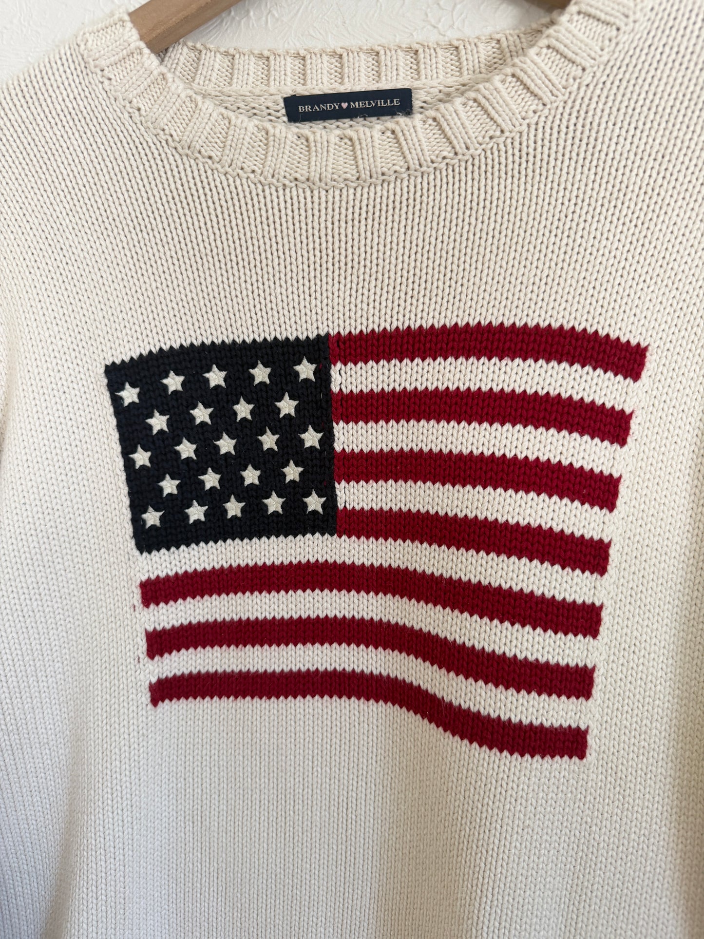 Brandy Melville Flag Sweater (S/M)