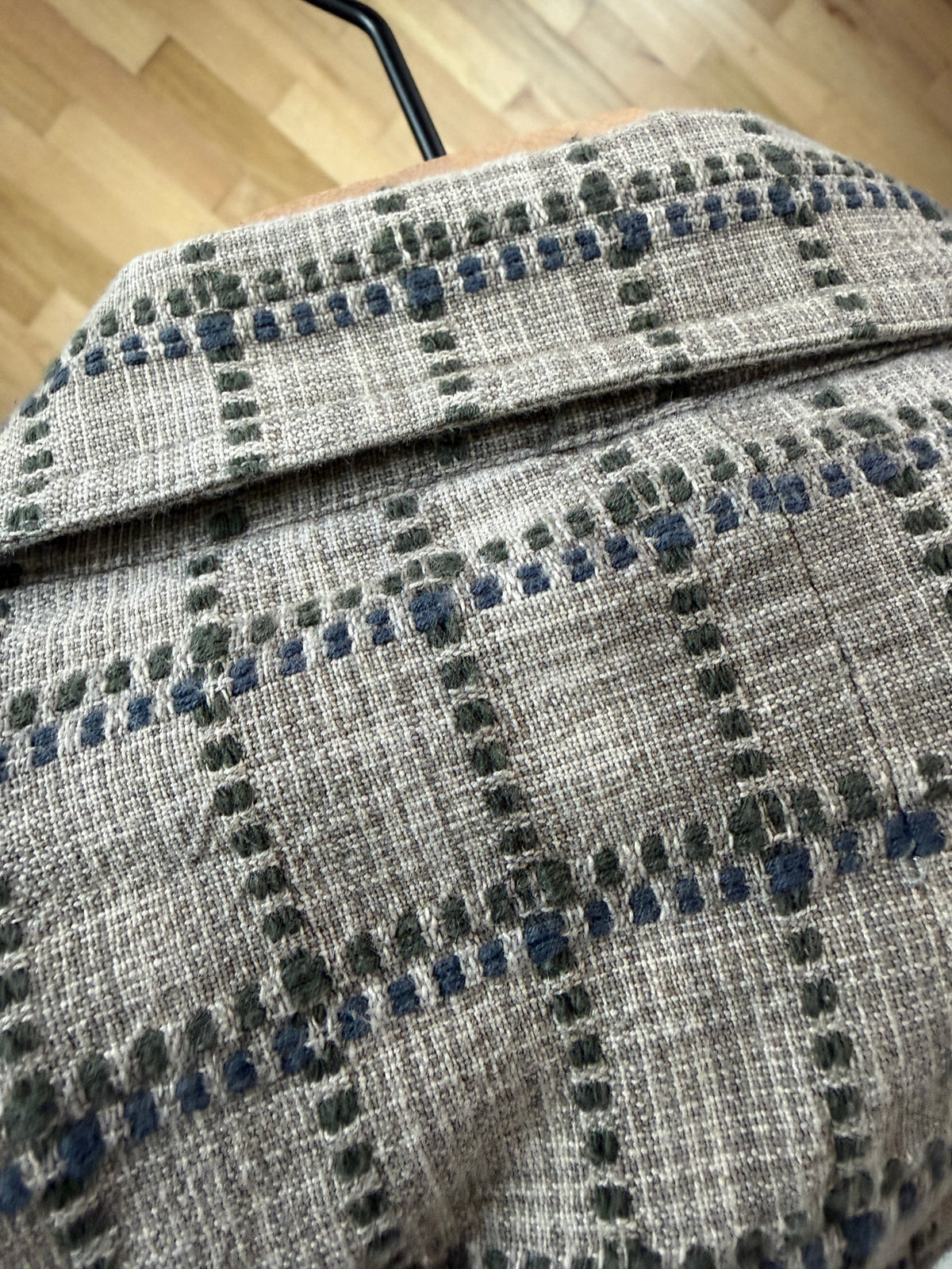 Territory Ahead Grey & Blue & Green Textured Button Up (L)