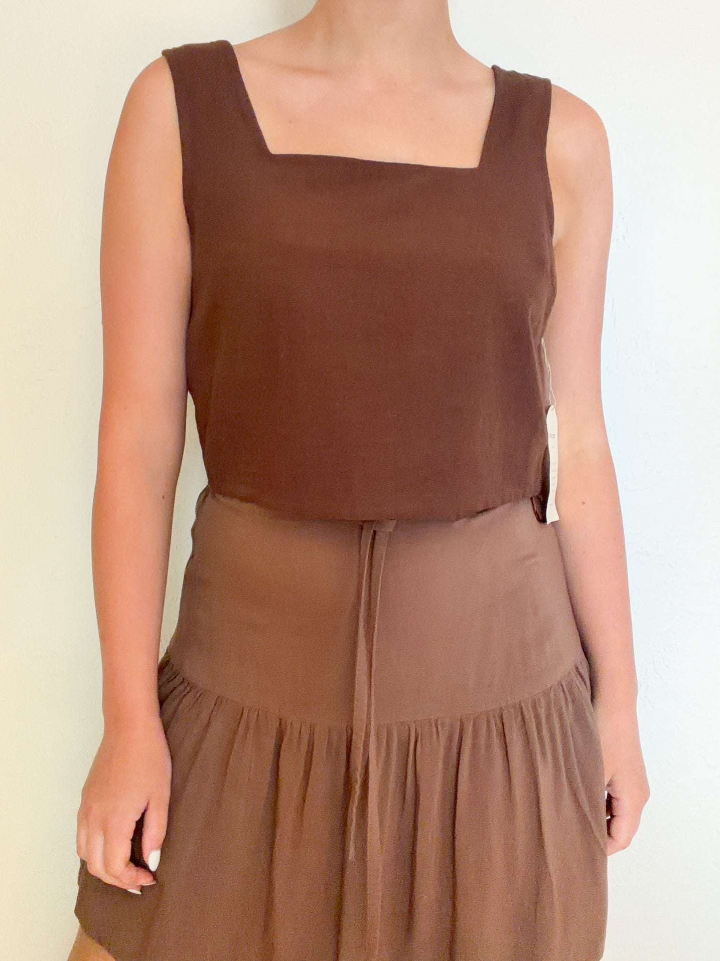 NWT Brown Linen Tank (S)