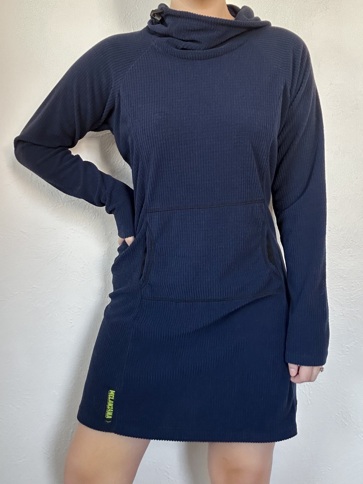 Melanzana Micro-Grid Navy Dress (M)