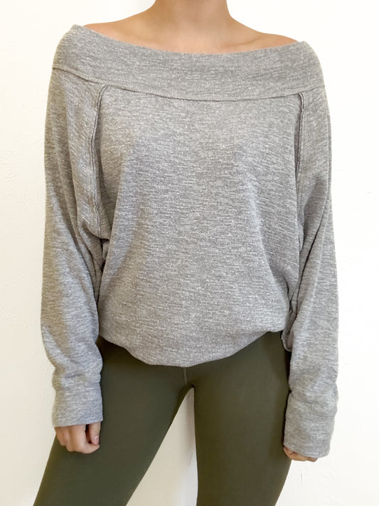 Free People ‘Palisades’ Off the Shoulder Grey Top (S/M)
