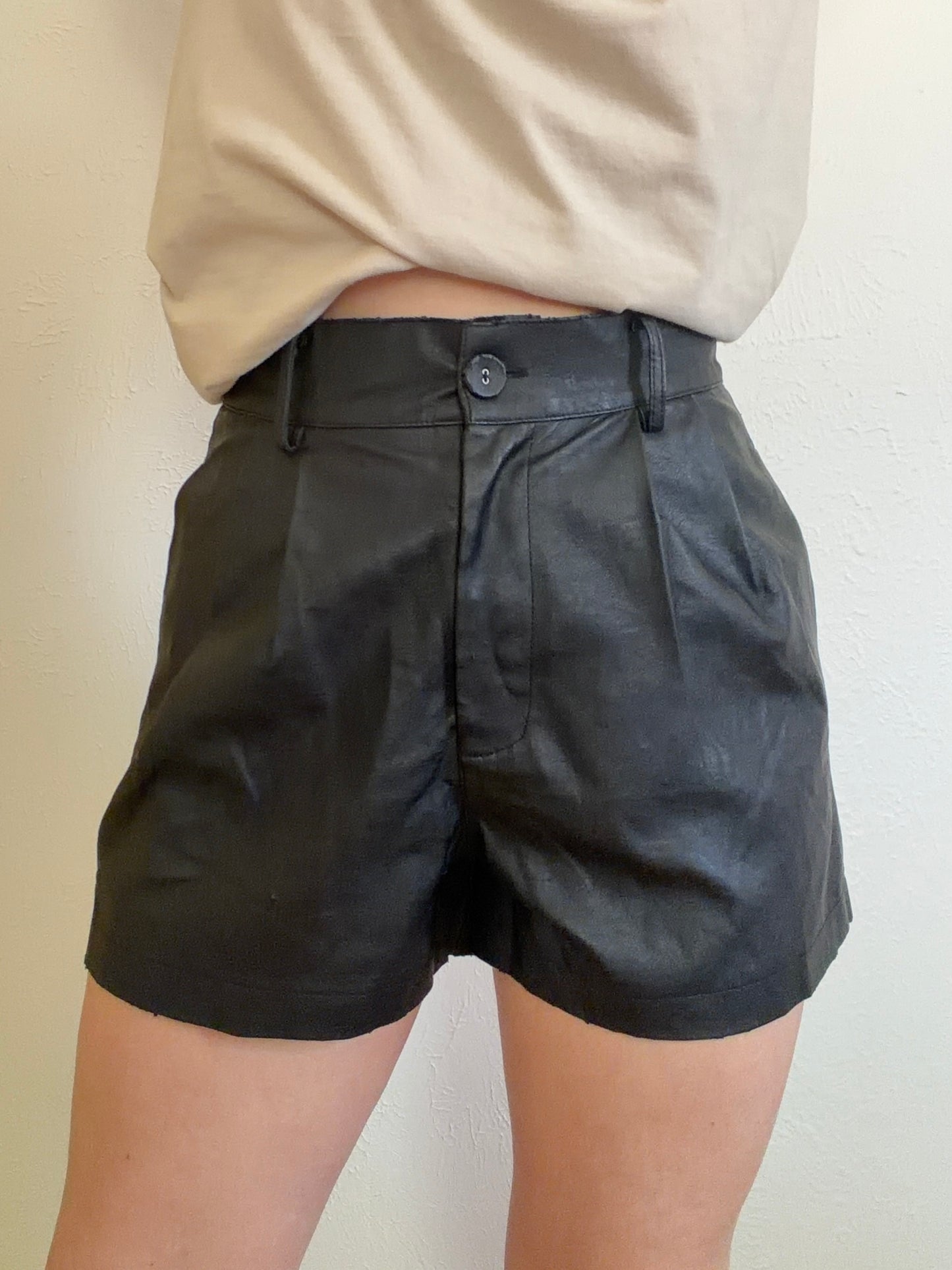 Charlie Holiday Black Pleather Shorts (6)