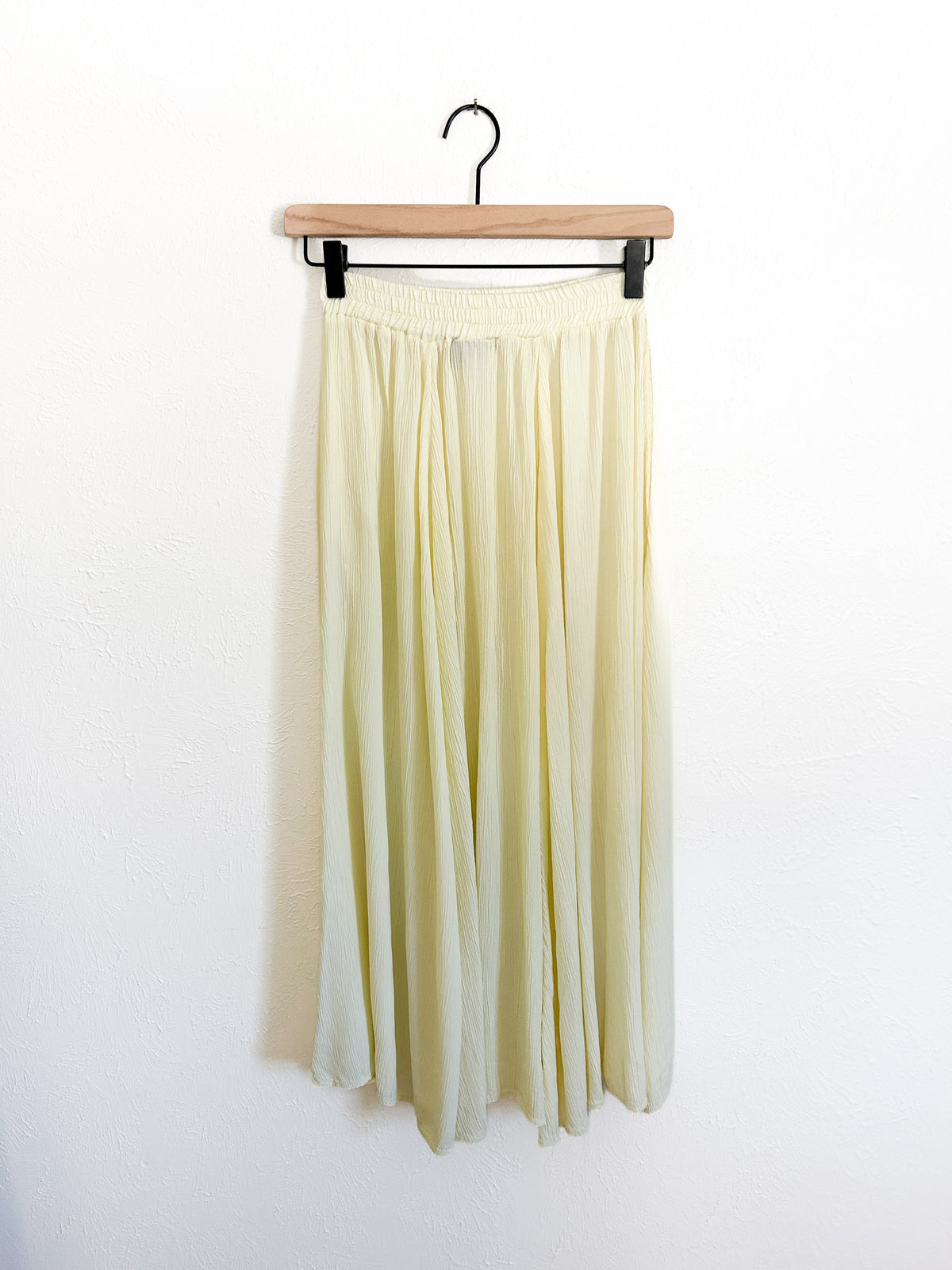Vintage Light Yellow Maxi Skirt (S)
