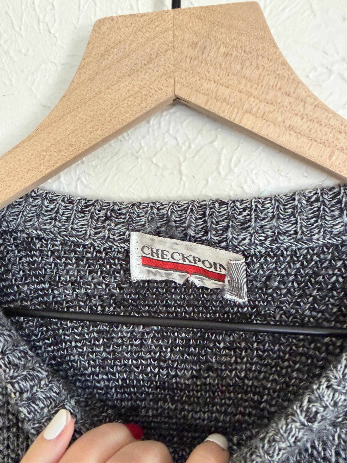 Vintage Cropped Patterned Sweater (M)