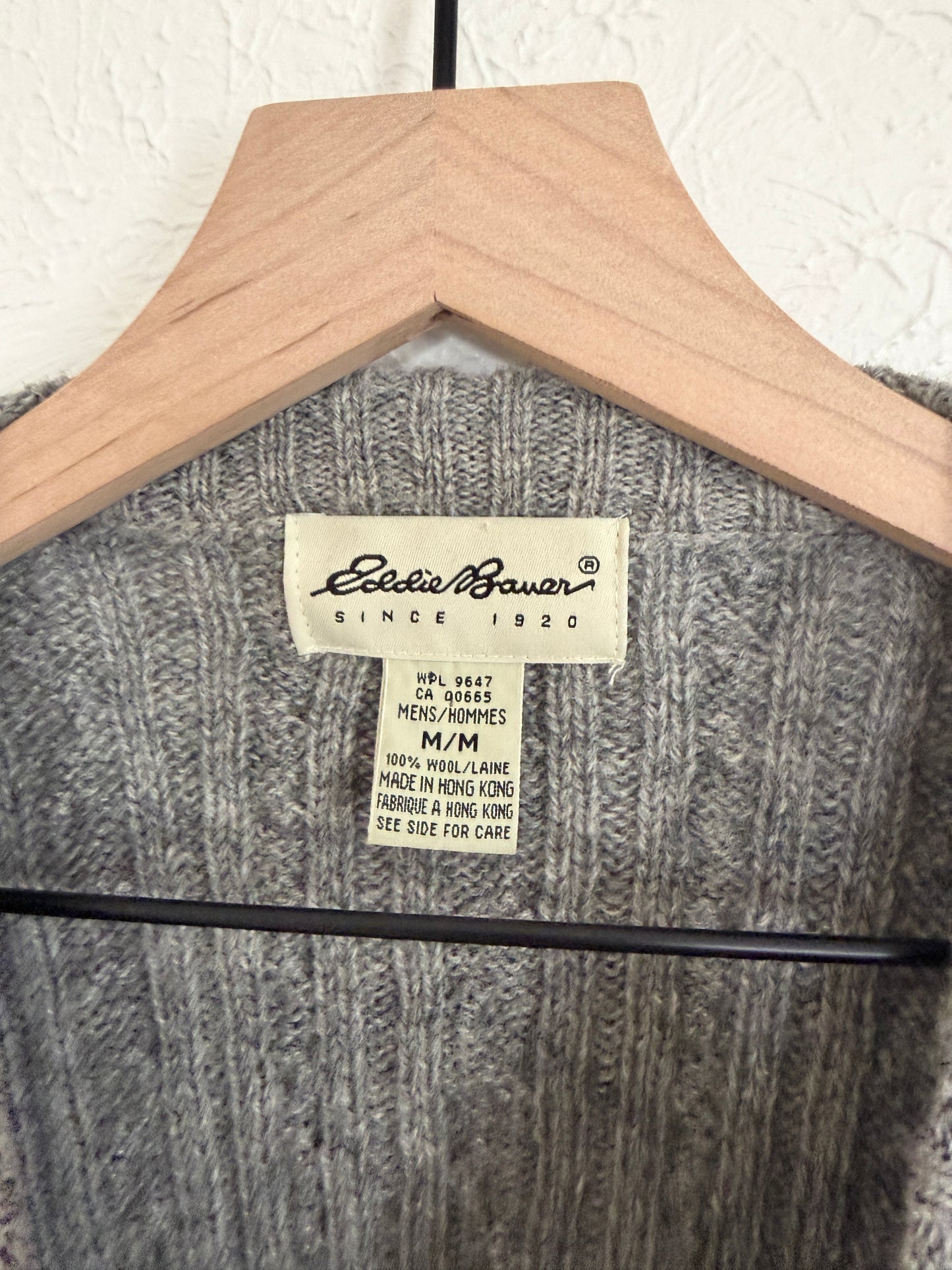 Eddie Bauer Grey Wool Vintage Sweater (M)