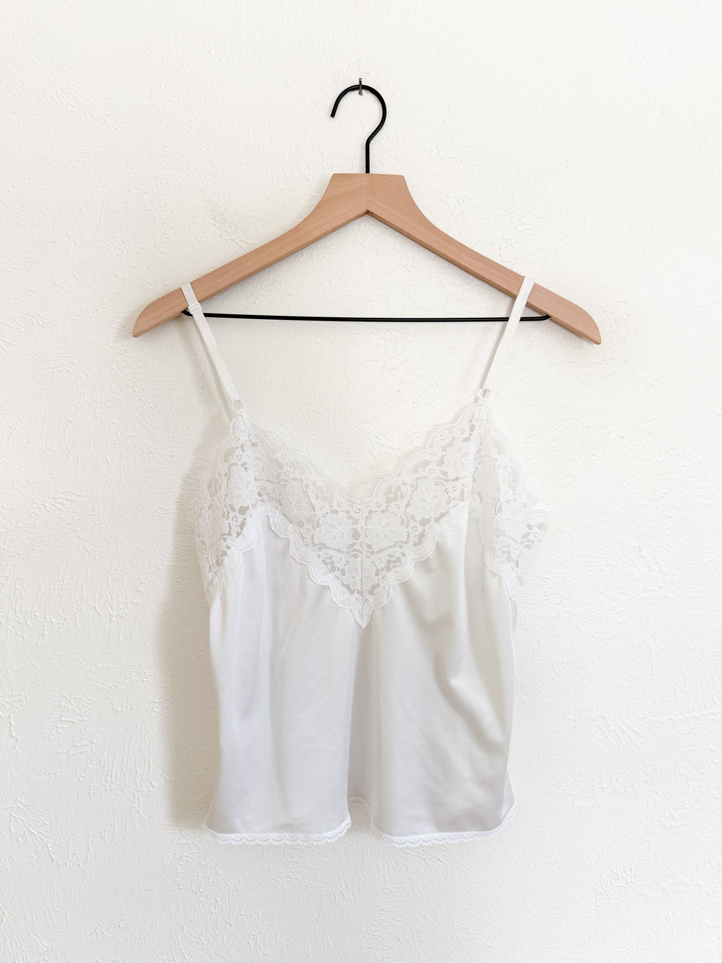 Vintage 1970’s Union Made Lace Satin Tank (M)