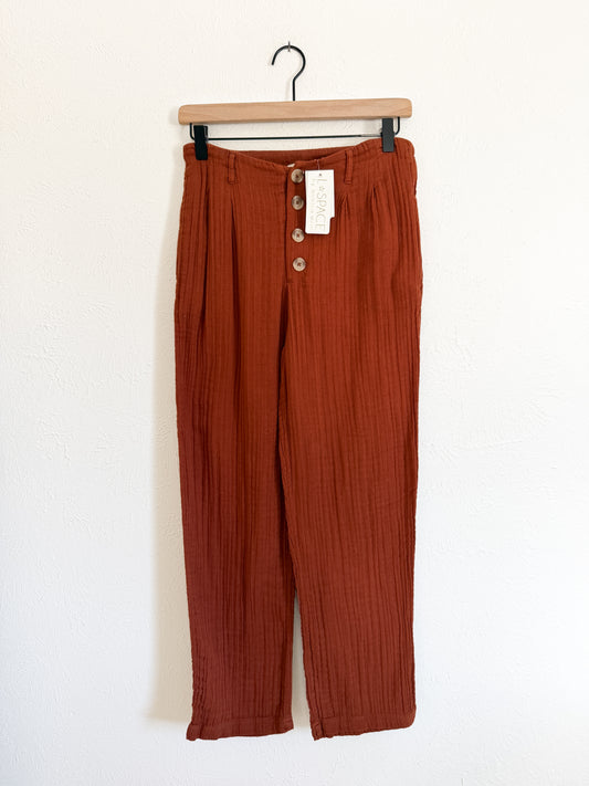 NWT L Space Rust Gauze Georgie Pants (S)
